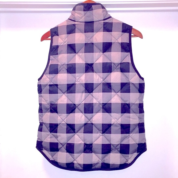 J. Crew Women’s Checkered Down Filled Vest Sz S - Picture 2 of 5